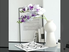 Een frisse en elegante 3D-geprinte 7-kop film Phalaenopsis kunstbloem, licht luxe huis wonen