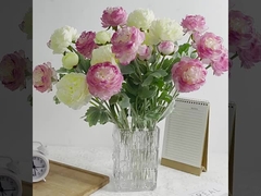 Simulatieve high-end 3-kop pluis duizend pose lotusbloem, oceaan pioen, gesimuleerde bloem, thuis bruiloft