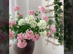 3-kop houten geborduurde bal simulatie bloem nep bloem huis decoratie zachte decoratie bruiloft