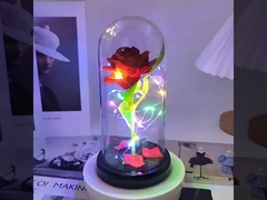 Imitatie roos, eeuwige bloem, glazen hoes, Moedersdag, Valentijnsdag, kerstcadeau decor