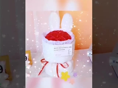 Qixi Festival bloemstuk boeket, Moederdag cadeau, schattige konijnenoren, kunstbloemen, s