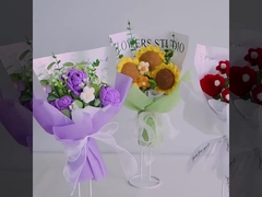 Grensoverschrijdende populaire handgemaakte haaknagel brei garen bloem roos cadeau doos Moederdag fini