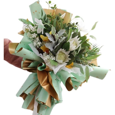 Goede prijs. Goud Gedrukte Bloemist Wrapping Paper 58x58cm Metaalstijl online