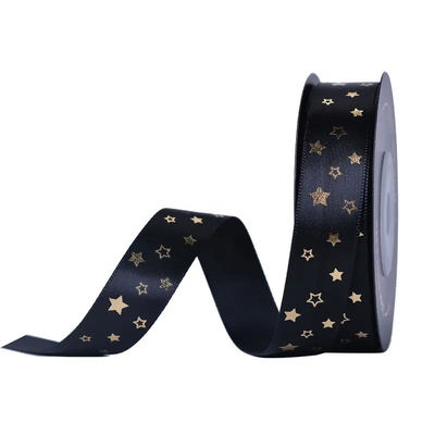 kopen FAMOUS Zwarte vergulde Custom zijde lint gedrukt voor logo cadeautjes tapes webbing groothandel online manufacture