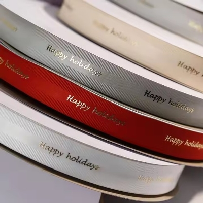 kopen Polyester Satin Grosgrain Ribbons met logo Custom Luxury Floral Wax Silk Print voor cadeauwrap online manufacture
