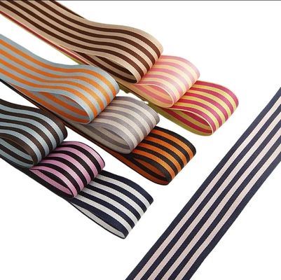 Goede prijs. Groothandel Double Face Polyester Cotton Blend gestreepte lint voor Diy Hair Bows Gift Wrap Cake Packing Decoratie online