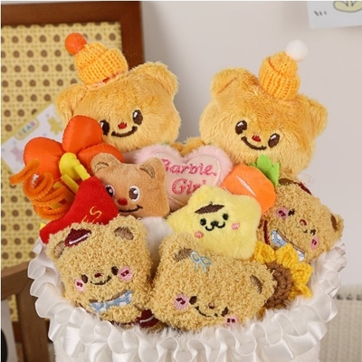 kopen Schattige boterbeer boeket gevulde speelgoed cartoon kleine pop geschenk boeket voor vriendin online manufacture