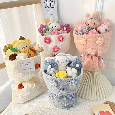 Goede prijs. Uitstekende tekenfilm Romi Plush Pop Bouquet Kleine geur stijl Qixi Onderwijzersdag Kleine Pop Gift Handtas Set online