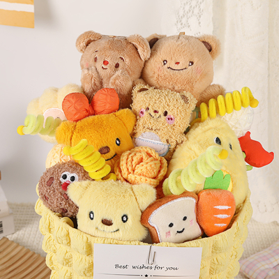 kopen Butter Bear Cartoon Pop schattig gevulde dier boeket voor vriendin kleine pop cadeau online manufacture