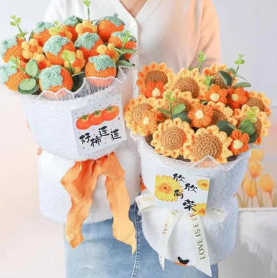 kopen Handgemaakte gebreide zonnebloem boeket, verjaardagscadeau voor vriendin/beest, creatief afstudeerfeest cadeau online manufacture