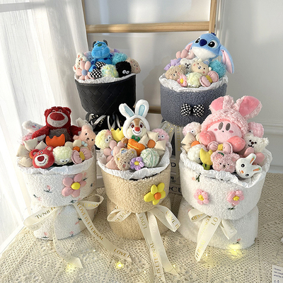 kopen Valentijnsdag cadeau creatief pluis pop met licht simulatie boeket Meerdere kleuren opties online manufacture