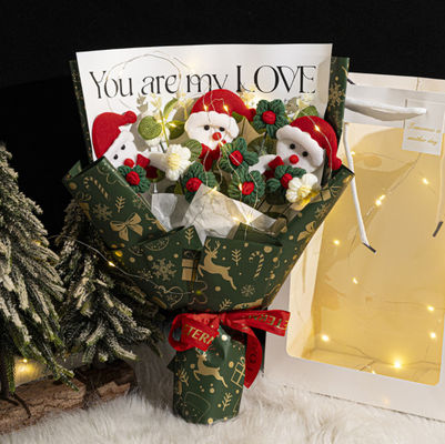 kopen 20x33 cm handgebreide wol simulatie bloemen boeket met meerdere kleuren opties online vervaardiging