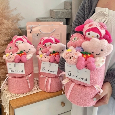 kopen 520 Valentijnsdag verjaardagscadeau voor meisjes Kuromi Sanrio poppen cartoon poppen boeketten online manufacture