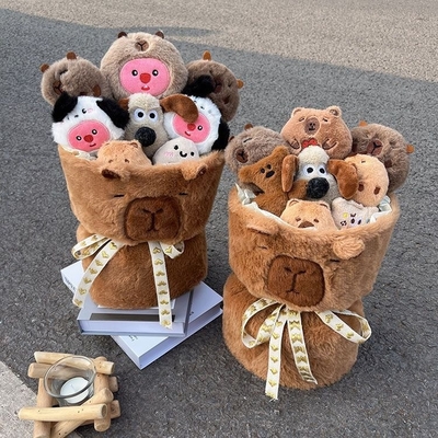 kopen Schattig 20x35cm Capybara Plush Pop Cartoon Pop Bouquet Geweldig cadeau voor vriendin op Valentijnsdag online manufacture