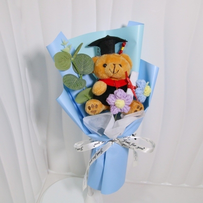 kopen PhD Bear Bouquet - Afstuderen Plush Pop Bloemen voor Koppels & Studenten, Creatief Cartoon Gebreide Geschenk online manufacture