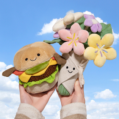kopen Comfort Companionship Hamburger Plush Toy Soft Cute 15x28cm Food Series Gevulde Dier voor Bloem Variëteit Boeket Geschenk online manufacture