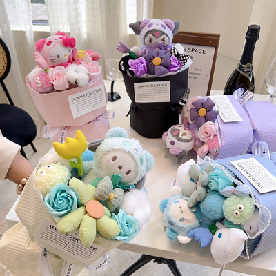 kopen Valentijnsdag cadeautjes creatieve pluis pop bloemen boeketten afgewerkte poppen muse bloemen boeketten moedersdag internationale vrouwendag online manufacture