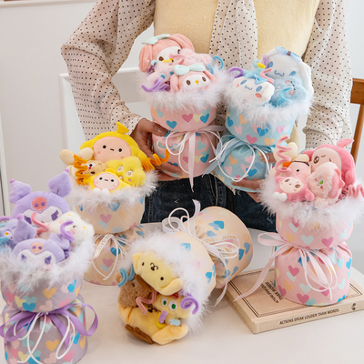 Goede prijs. 20x35cm Kuromi Plush Pop Bloemen Boeket Perfect voor vriendin Valentijnsdag Afsluiting Kinderdag Meerdere Kleuren online