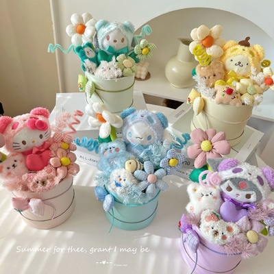 Goede prijs. Kleine bloemendoos cilindrische pop boeket eindproduct voor vriendin pop creatief cadeau kerstcadeau souvenir online