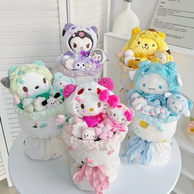 Goede prijs. Handheld bloemenboeket cartoon pluche pop boeket verjaardagscadeau voor vriendin Chinese Valentijnsdag verjaardagscadeau online