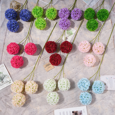 Goede prijs. Pompom simulatie faux bloemen boeket voor trouwvloer arrangement, high-end decoratieve landschapsarchitectuur voor trouw setup online