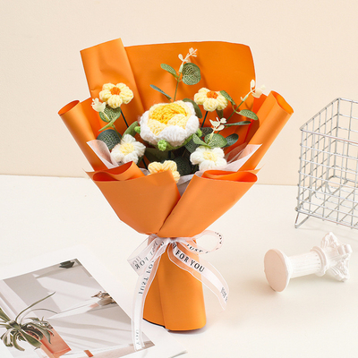 Goede prijs. 20x30cm Garensbloemen in meerdere kleuren Handgemaakt Geweven Bloemencadeau voor Valentijnsdag of als een Bruids Hand-Held Boeket online