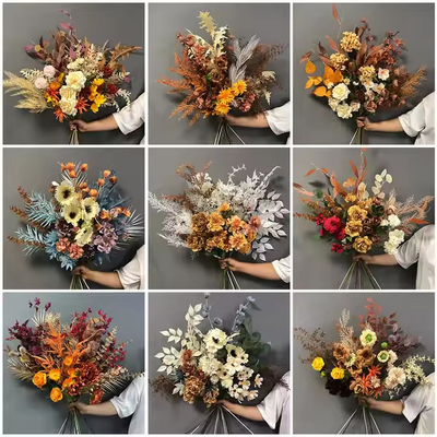Goede prijs. Bouquet De Fleurs Artificielles Materiaal Kunstbloemen voor Huis Bruiloft Decoratie Boeket online