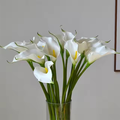 Goede prijs. Hoogwaardige echte EVA kunstmatige bloemen witte Calla lelie voor tafel Middenstuk Huwelijksfeest Huisversiering online