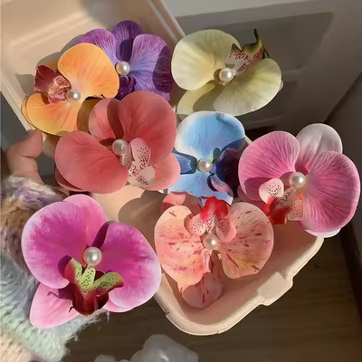 Goede prijs. Warm verkoop kunstmatige bloemige orchidee haarspeldjes bloemige haar clip strand vakantie haar accessoires online