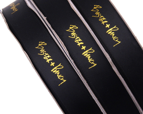 kopen Zwart dubbelzijdig polyester lint met warmstempelend drukband online manufacture