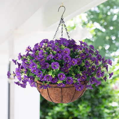 kopen Morning glory kunstmatige bloem hangende mand buiten tuin binnenplaats veranda decoratie kan worden aangepast en gecombineerd online manufacture