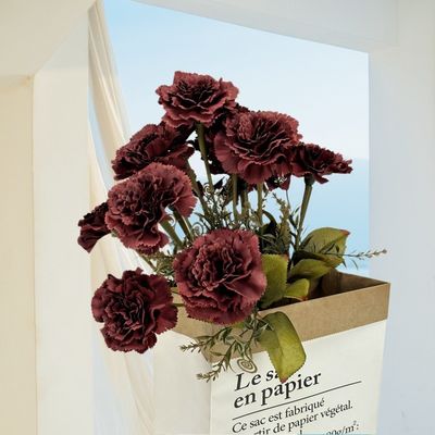 Goede prijs. Simulatie van 13 anjer, groot boeket, huishoudelijk meubilair, hotelbruiloftsdecoratie, simulatie van bloemen, zijdebloemen, kunstbloemen, groothandel online