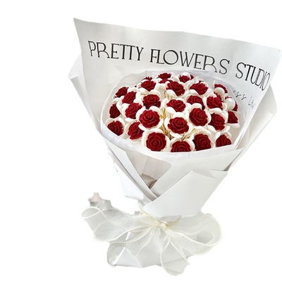 kopen Kunstbloemen handgemaakte boeket, diy rozenboeket, materiaal pakket, bewaarde bloemen, voor je dochter op Qixi Festival, Valentijnsdag, vriend geschenk online manufacture