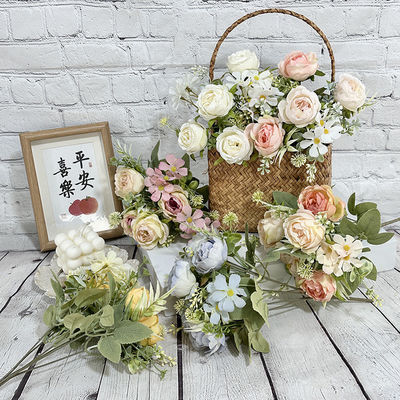 kopen Simulatie bloemenpakket pioen bloemenfabrikant directe verkoop nep bloem woningversiering handgemaakte zijde bloem online vervaardiging