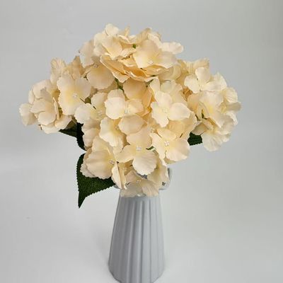 kopen Kunstmatige hortensia met bladeren, kunstmatige bloemen bruiloftsomgeving, bruiloftsborden, huisvesting online vervaardiging