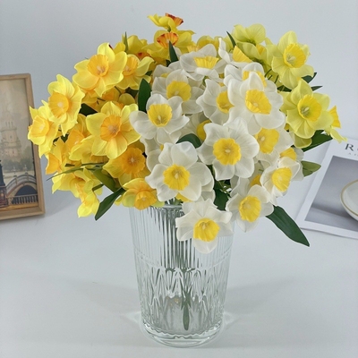 Goede prijs. Een bos echte narcissen bloemen voor een frisse en schone woonkamer en eetkamer tafel decoratie, kunstmatige bloemenkunst, zijde bloemen en kunstmatige bloemen online