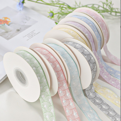 Goede prijs. 2.5cm Chinees traditionele patroon vis schaal patroon lint bloemen verpakking souvenir decoratie materiaal lint online