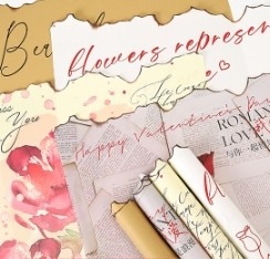 kopen Flame Lover Art Paper Fire Edge Retro Cowhide Flower Packaging Paper online manufacture