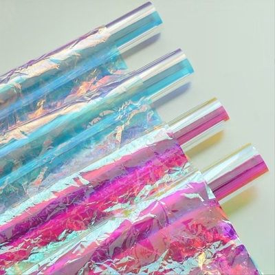 kopen Bloemisten Verpakking Laser Transparante Regenboog Innerlijke Lining Papier voor Iridescent Film Boeket Verpakking Levering Tijd 30-45Days online manufacture