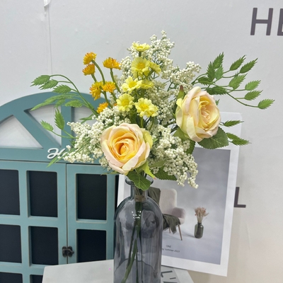 Goede prijs. Simulatie bloemenboeket, lente Venus kunstbloemenboeket, grensoverschrijdende zijde bloemen tafel kunstbloem, rozenboeket, handgebonden bloem online