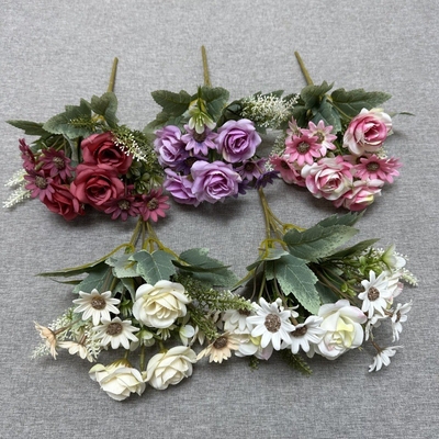 Goede prijs. Simulatie Hoek Rose Chrysanthemum Combinatie Bundle Zijde Bloem Huis Woonkamer Hotel Bruiloft Fotografie Prop Ornament online