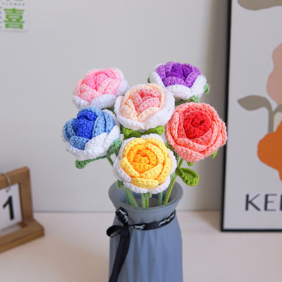 Goede prijs. Grensoverschrijdende handgeweven voltooide kleine boeketten, kunstbloemen, wolgebreide boeketten, kunstbloemenweven, kunstbloemen voor festivals online