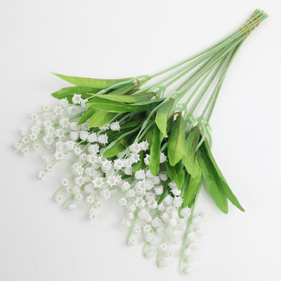 Goede prijs. Simulatie van groene planten, lelie van de vallei, bruiloftsboeket, huisversiering, bloemenvoorraad, witte high-end decoratie, bruiloftsversiering online