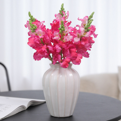 Goede prijs. kunstmatige snapdragons, roze draakhoofdbloemen, kunstmatige bloemen, trouwstukken, decoratieve boeketten en decoratieve materialen, violette zijdebloemen online