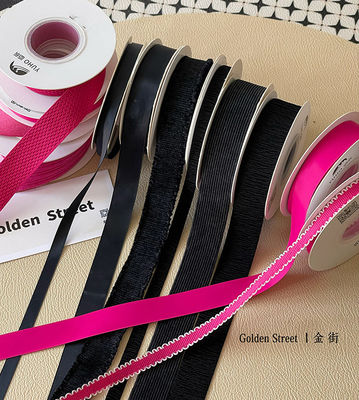 kopen Aangepaste kleuren  roze lint bloemenboeket band cadeau DIY strik bloemenwinkel bloemistmaterialen online vervaardiging