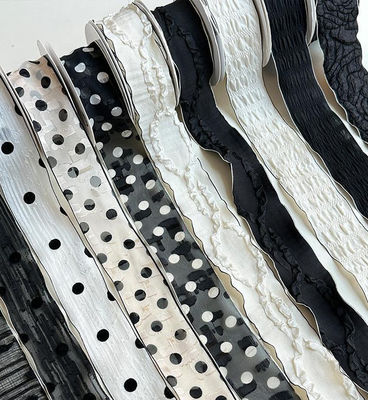 kopen DIY Decoratieve Bloemenverpakking 14m Zwart-wit lint Qixi Boeket met lint Bloemenwinkel online vervaardiging