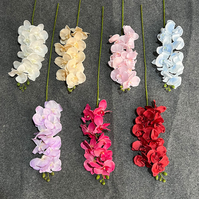 Goede prijs. Kunstmatige Phalaenopsis, kunstbloemen, handgemaakte boeketten, bruidszijde bloemen, kunstmatige decoratieve bloemen, groothandel bruidsversiering online