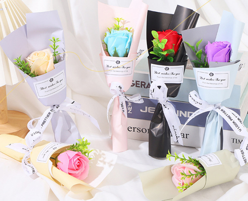 Goede prijs. Valentijnsdag en kerst cadeau, enkel kant roos zeep bloem, kunstbloem, verse en kleine souvenir mini boeket online