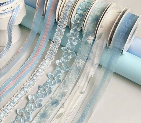 kopen 3cm/2m Lint Satijnen Lint Verse Bloemen Boeket Strik Decoratieve Band Bloemstuk Handgemaakt DIY Verpakkingsmaterialen Wasbaar online vervaardiging