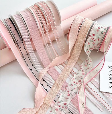 kopen Rizhao Honing Serie Lint Bloem Boeket Decoratie Drijf Handgemaakte Bloemen DIY Cadeau Verpakking Banden Polyester Materiaal Kleurvastheid online vervaardiging